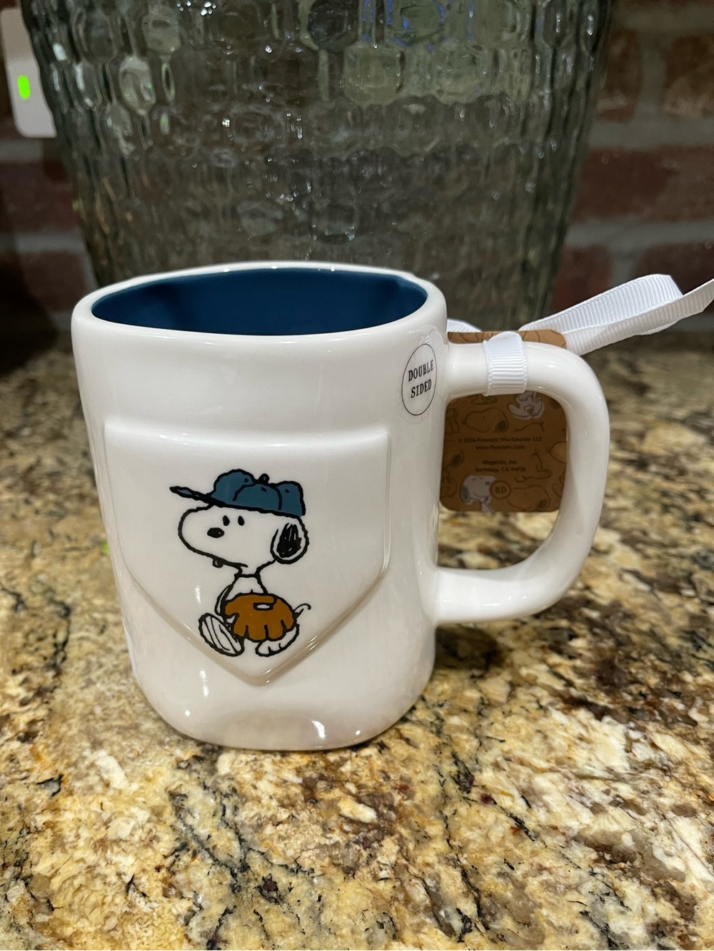 Rae Dunn Peanuts PLAY BALL double sided mug - snoopy baseball lacing Brand NEW - Picture 4 of 7